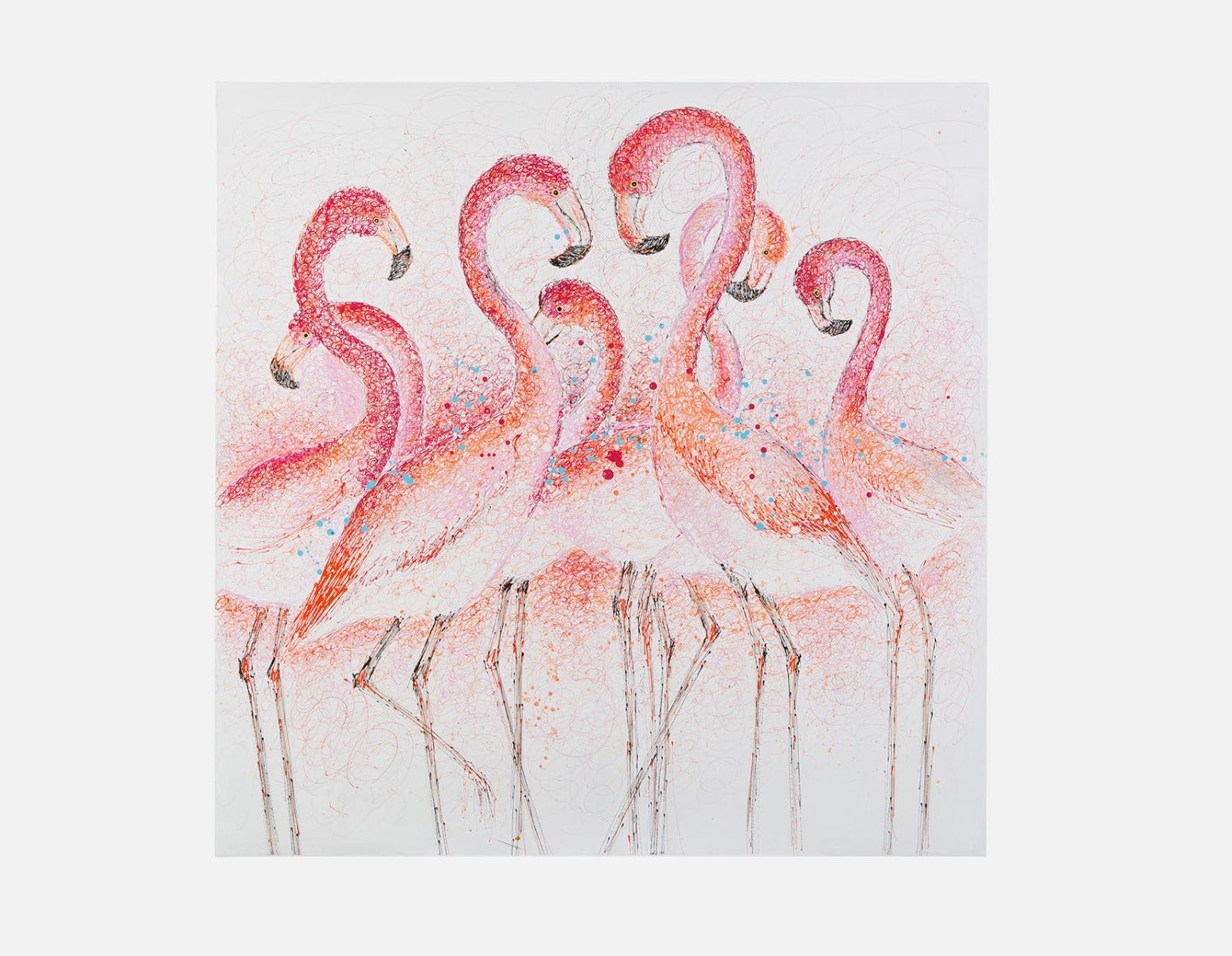 FLAMAND - tableau peint à la main 100 cm x 100 cm - Multi