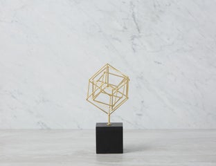 CUBIC - sculpture 26 cm - Gold