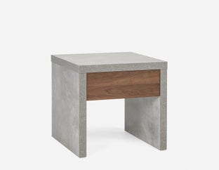 LIAM - industrial chic end table 56 cm - Walnut