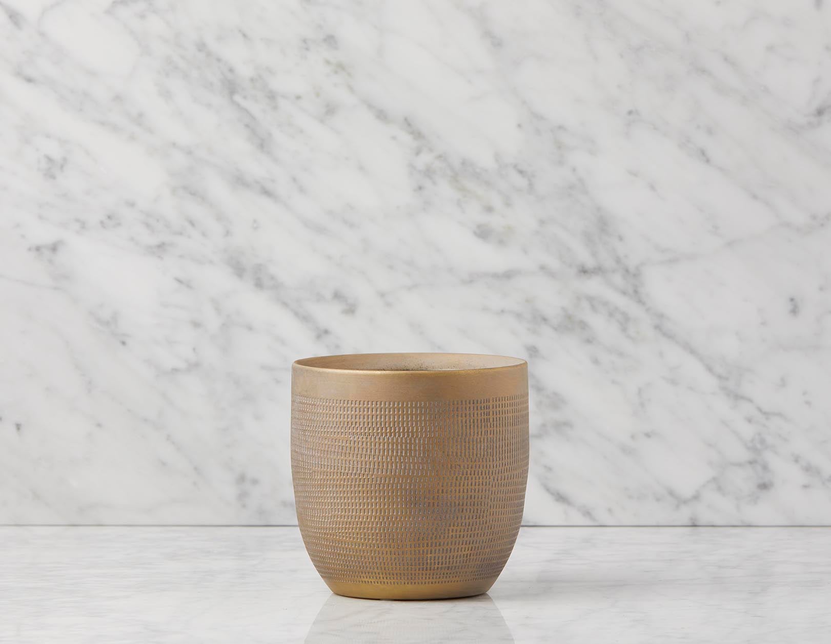 CUBA - ceramic pot 16 cm - Gold