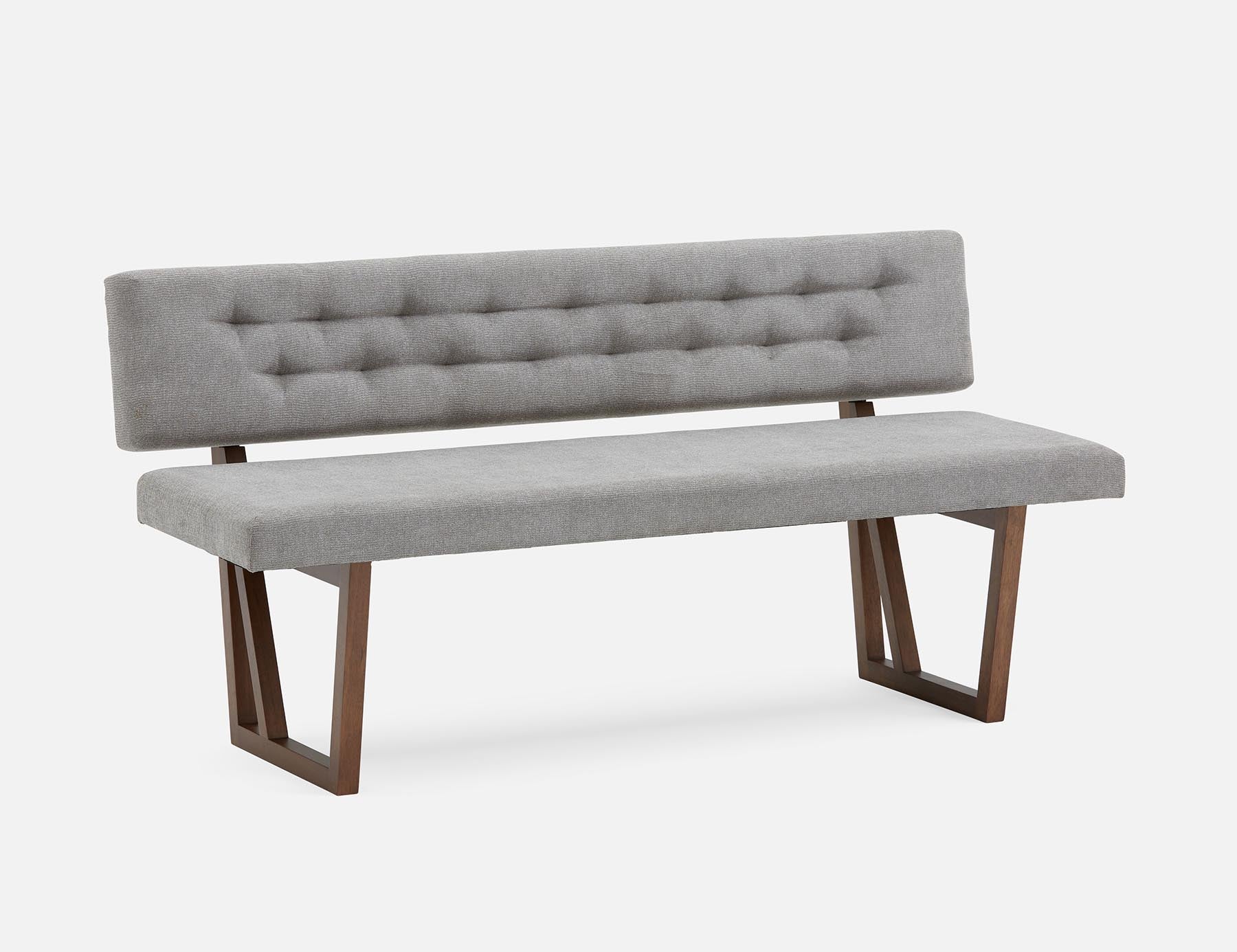 SYLVIA - bench with tufted backrest - Grey