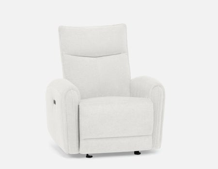 CALVERO - Fauteuil inclinable électrique et berçante contemporain avec port USB - Beige