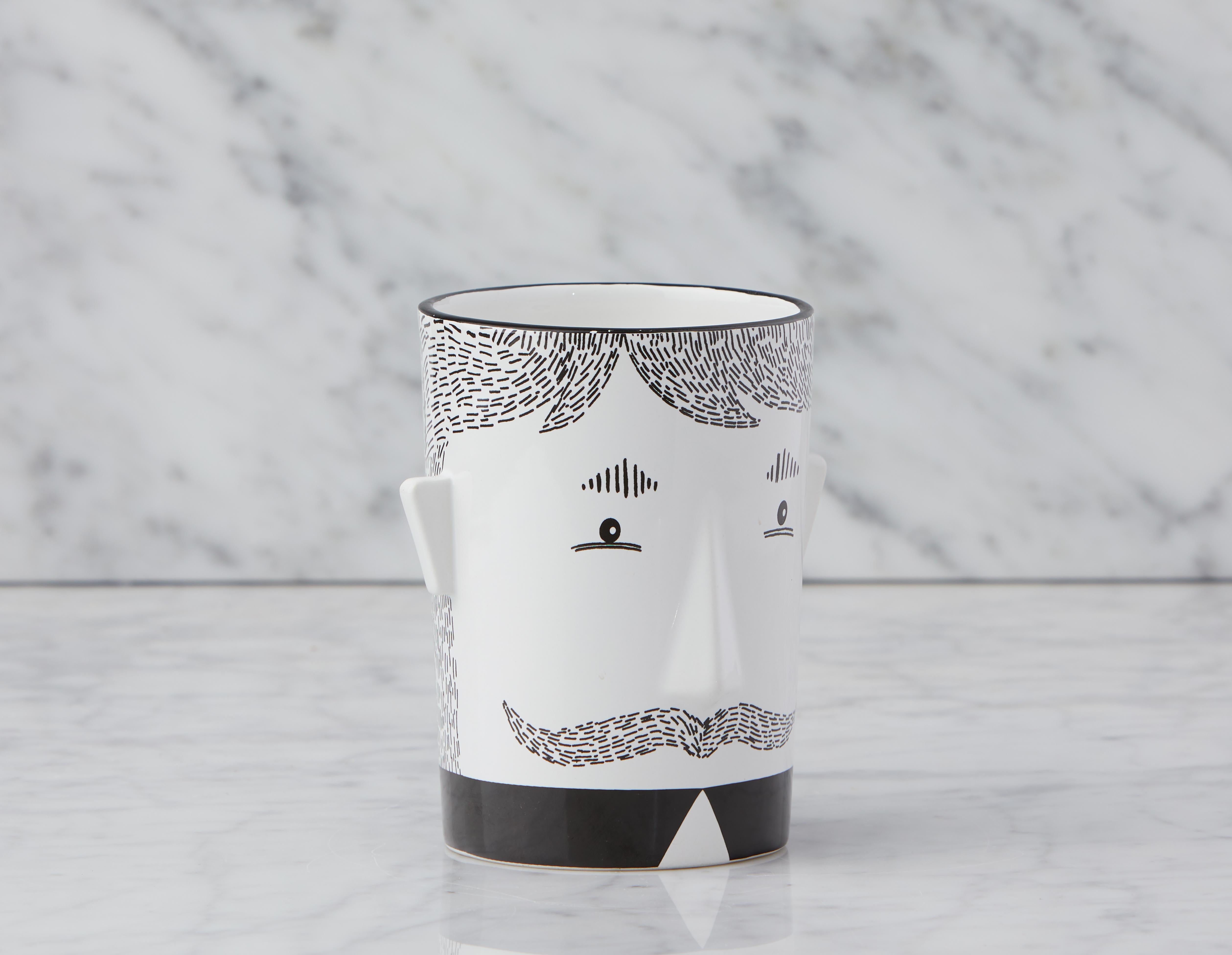 AFANTI - ceramic vase 14 cm - Black/White