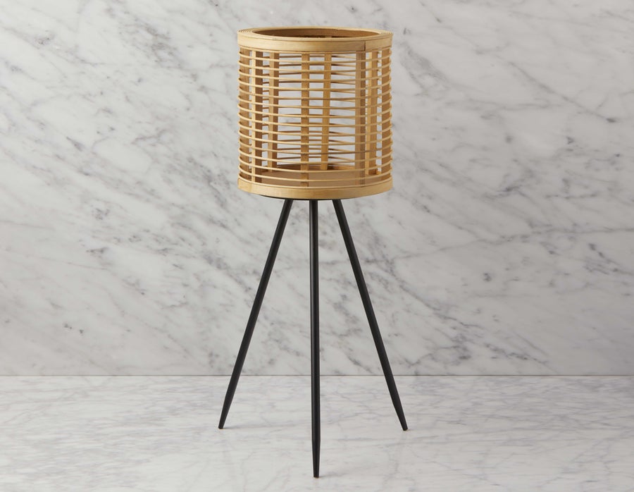 KENEL cache-pot en bois de pin et rotin avec support 61 cm undefined