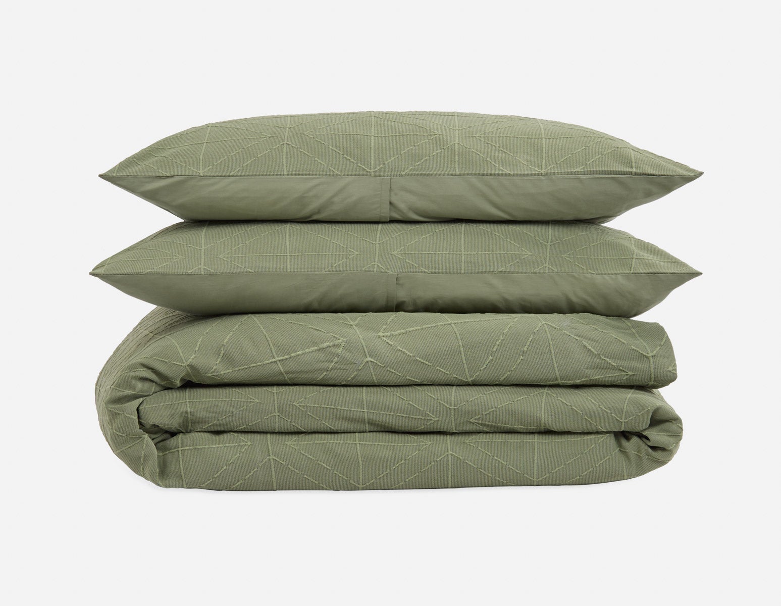 AMHERST - 3-piece king duvet cover set - Light Green