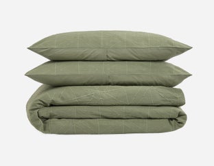 AMHERST - 3-piece king duvet cover set - Light Green