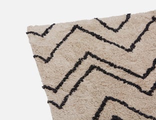 ARMANN - tapis touffeté en coton 152 cm x 274 cm - Noir/blanc