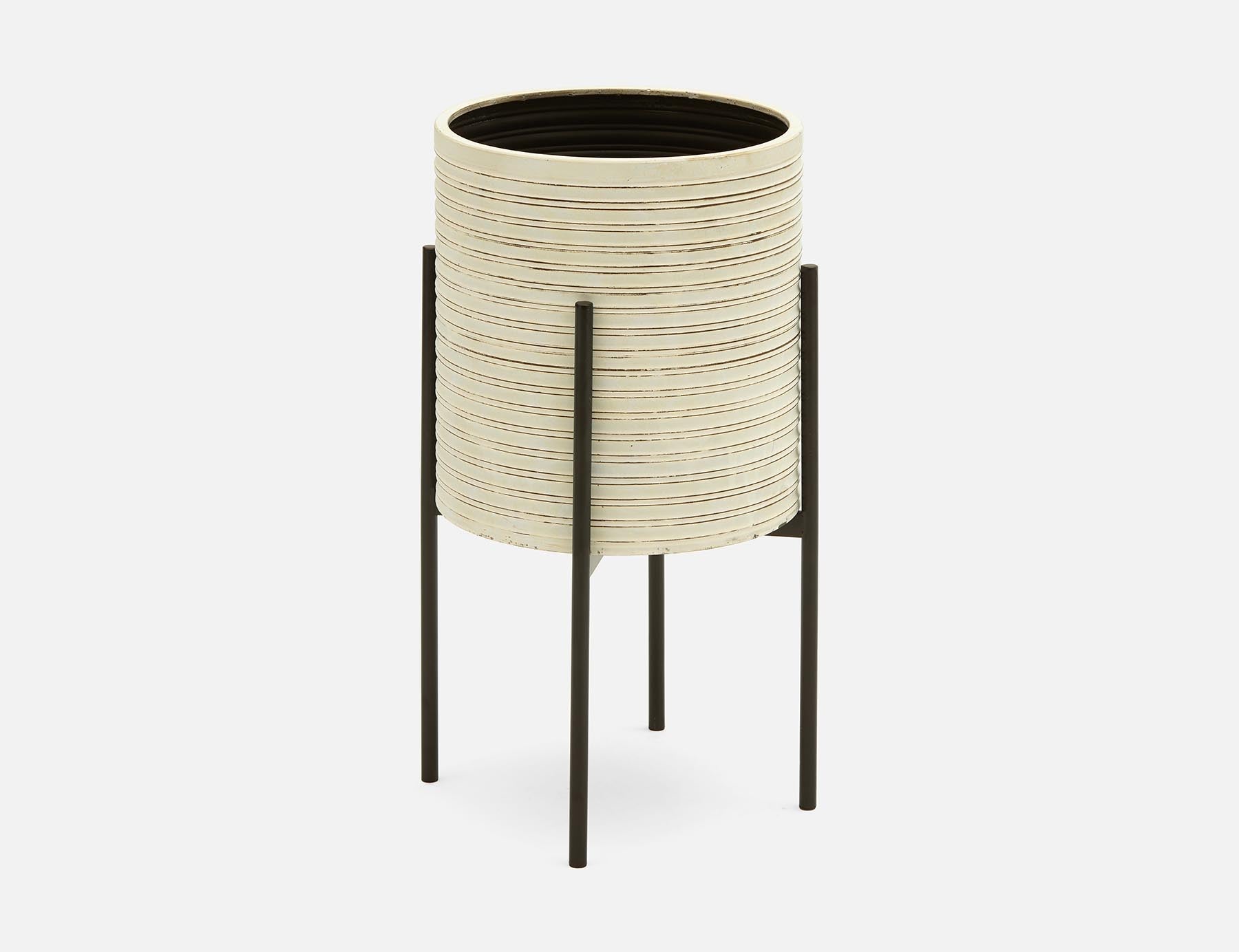 BANYA - planter with stand 66 cm - Black/White