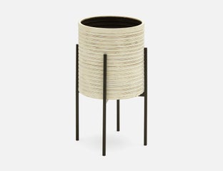 BANYA - planter with stand 66 cm - Black/White