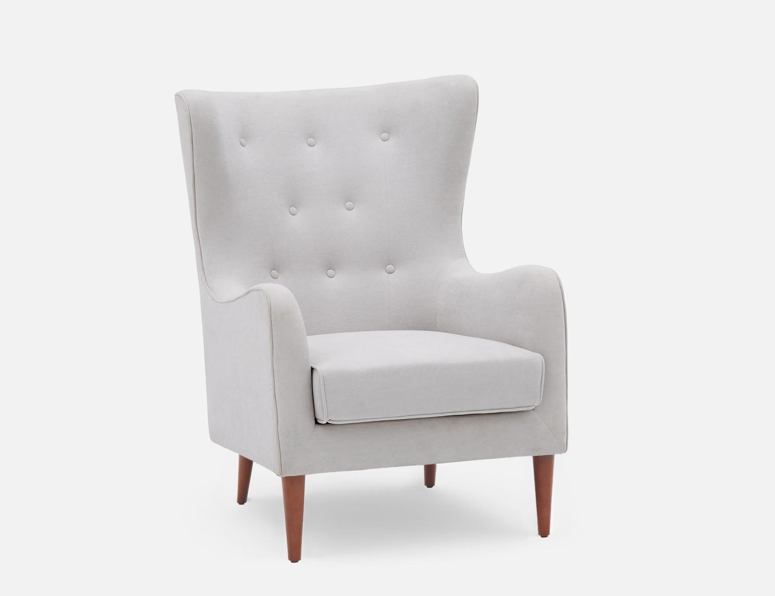 POLO - fauteuil capitonné contemporain - Gris clair