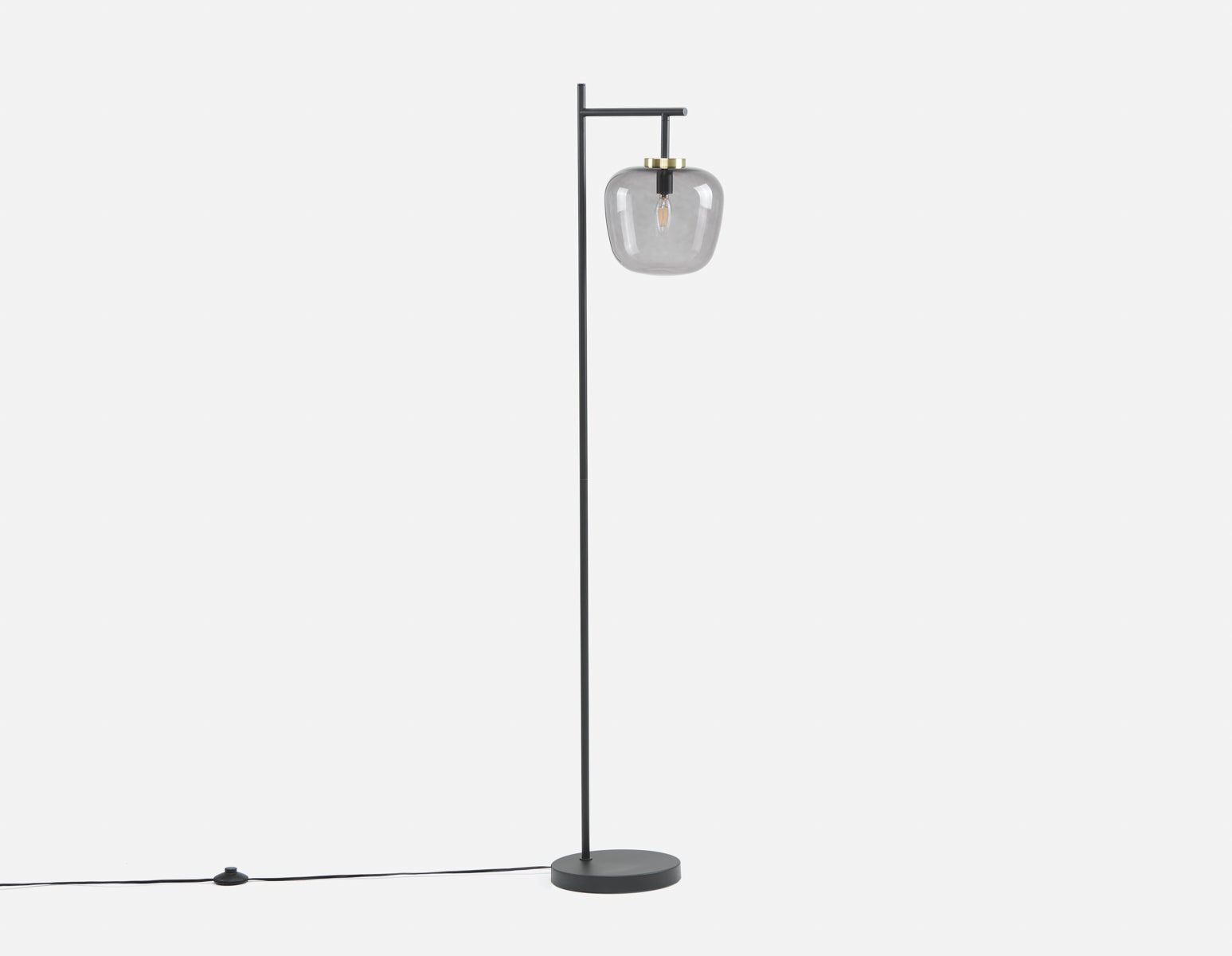 ILLUMI - sculptural glass on stem modern floor lamp (61") - Black
