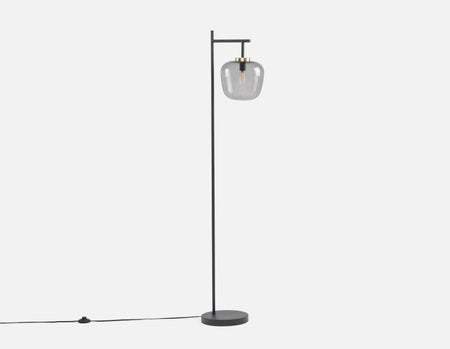 ILLUMI - sculptural glass on stem modern floor lamp (61") - Black