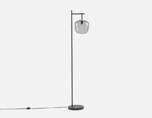 ILLUMI - sculptural glass on stem modern floor lamp (61") - Black
