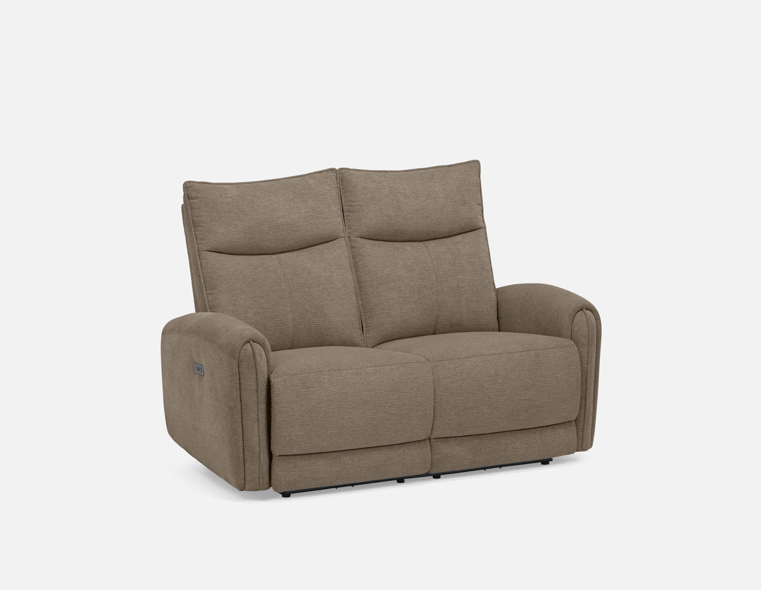CALVERO - causeuse inclinable électrique contemporaine avec port usb - Taupe