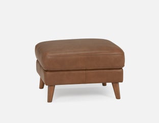 AMARI - pouf classique 100% cuir - Chocolat