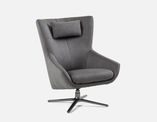ANITA - fauteuil pivotant moderne contemporain - Gris foncé