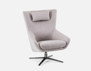ANITA - modern contemporary swivel armchair - Light Grey