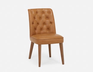 NELA - chaise de salle à manger vintage 100% cuir - Caramel