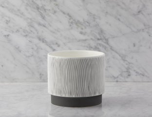 DANIA - ceramic pot 19 cm - White/Grey