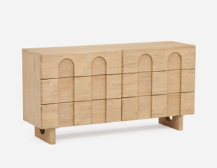 PRIYA - commode élégante à 6 tiroirs - Naturel
