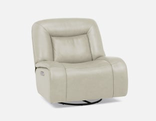 ALBA - fauteuil inclinable en cuir avec commande électrique - Beige