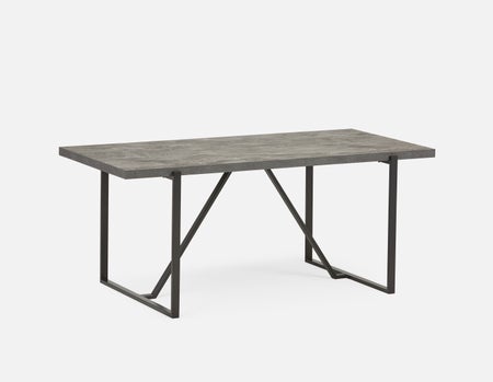ARDA - table à manger 180 cm plateau faux béton - Granit