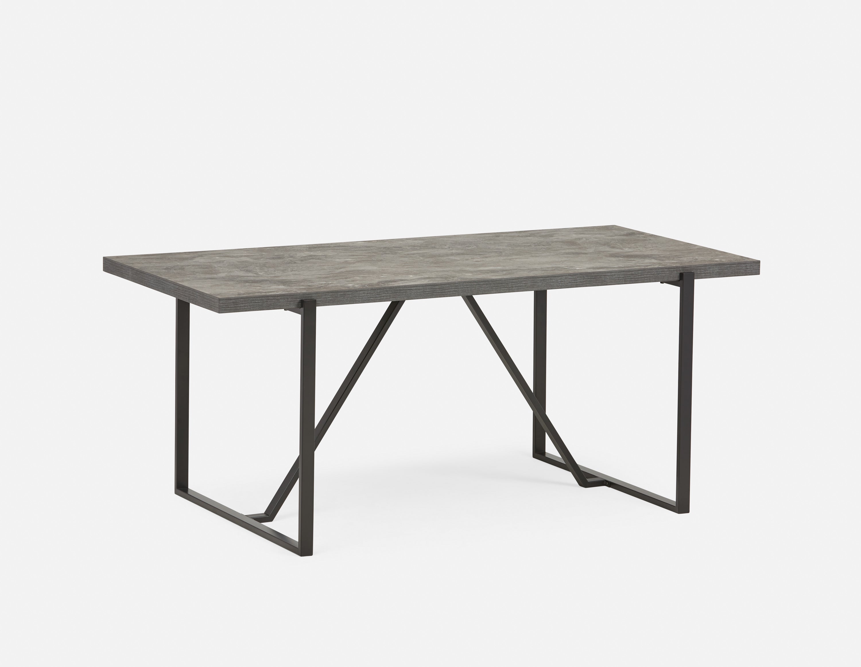 ARDA - table à manger 180 cm plateau faux béton - Granit