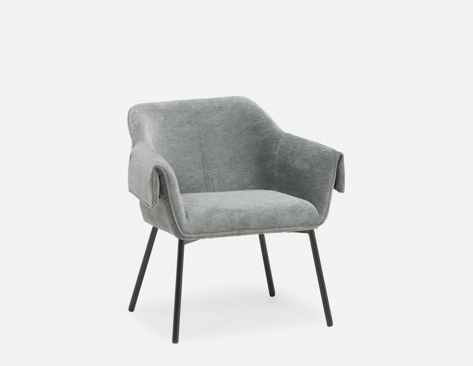 RALPH - mid-century upholstered dining armchair - Grey