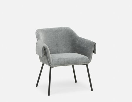 RALPH - mid-century upholstered dining armchair - Grey