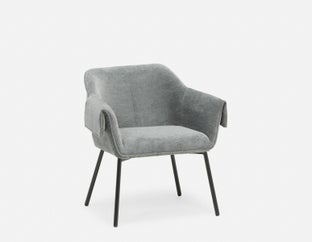 RALPH - mid-century upholstered dining armchair - Grey