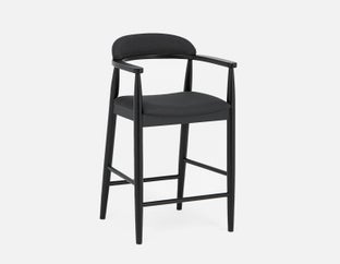 JOSY - tabouret de comptoir du milieu du siècle 66 cm - Noir