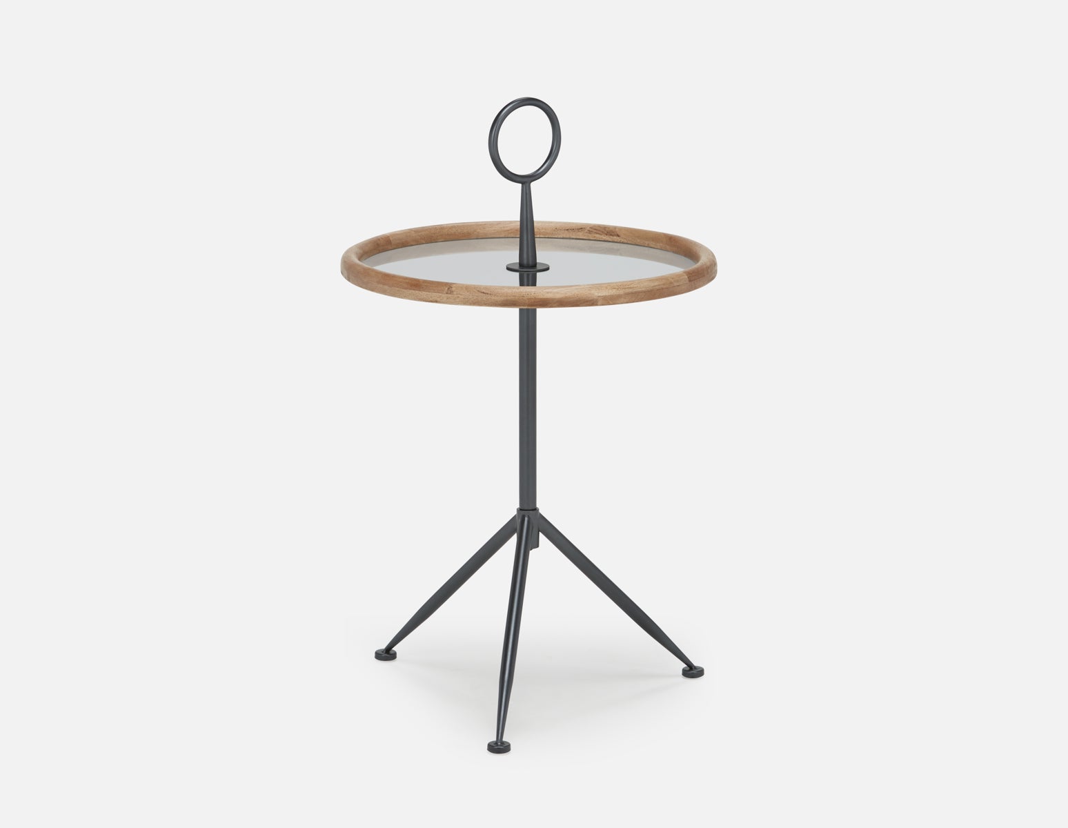 ELLIE - table d'appoint ronde moderne du milieu du siècle 51cm - Noir