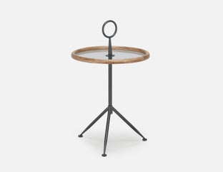 ELLIE - mid-century modern round end table 51cm - Black
