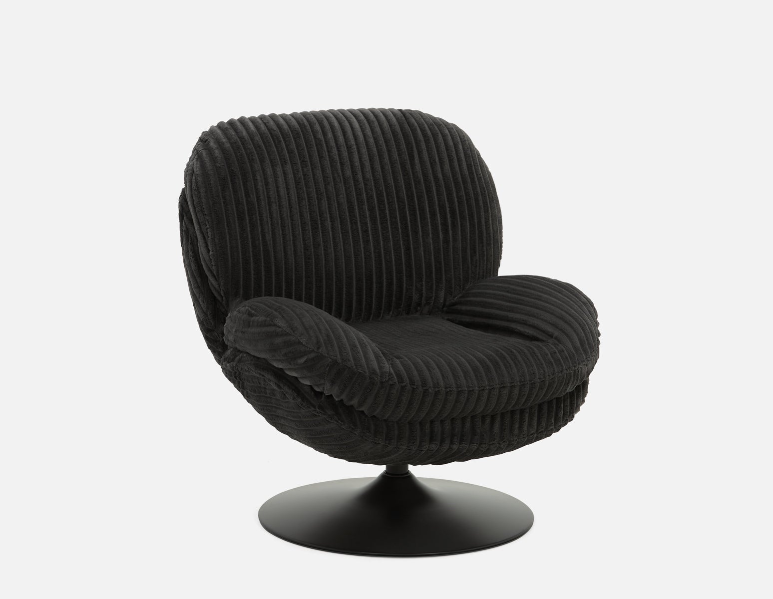 ROUSSEAU - chaise d'appoint en velours côtelé - Charbon