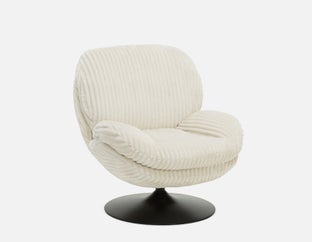 ROUSSEAU - chaise d'appoint en velours côtelé - Crème