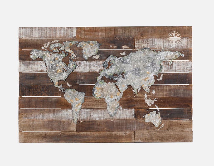 MONDIA metal wall art on hardwood frame 120 cm x 80 cm undefined