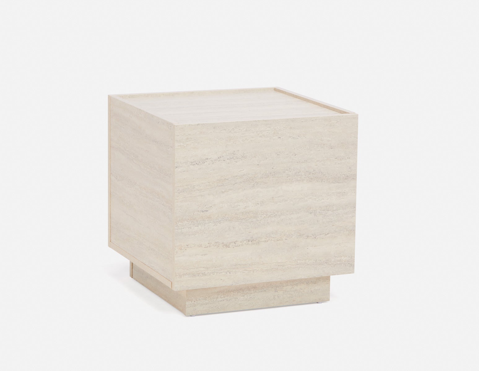 TRAVINE - table d'appoint avec rangement dissimulé - Beige