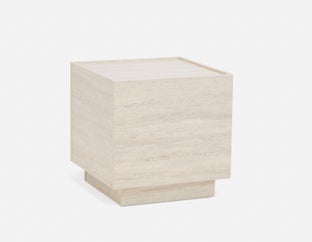 TRAVINE - end table with hidden storage - Beige