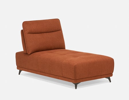 SIMON - modern contemporary lounger with adjustable backrest - Rust