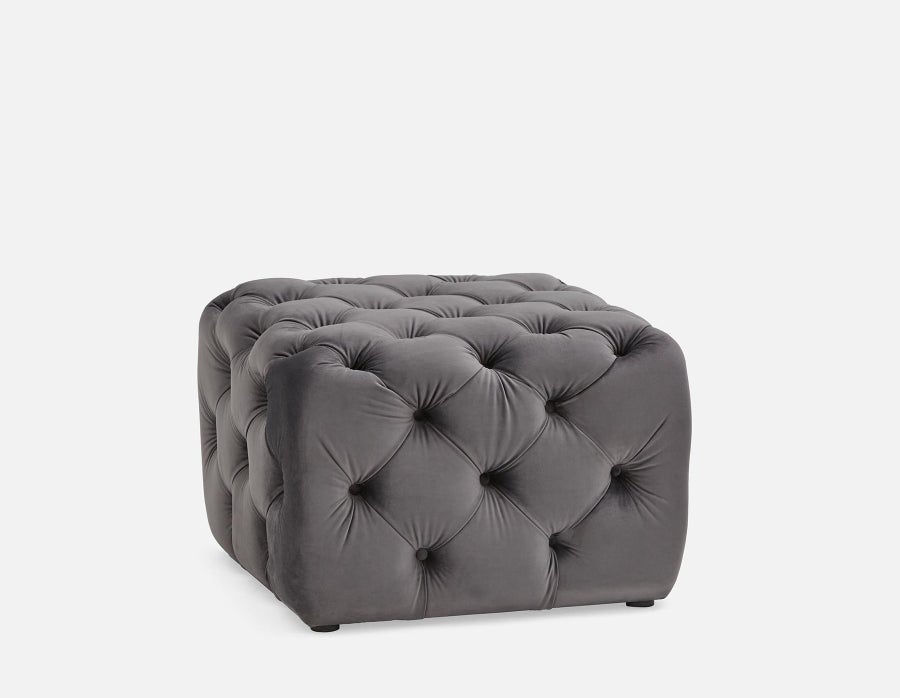 SALM pouf en velours capitonné undefined