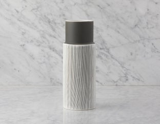 DANIA - ceramic vase 38 cm - White/Grey