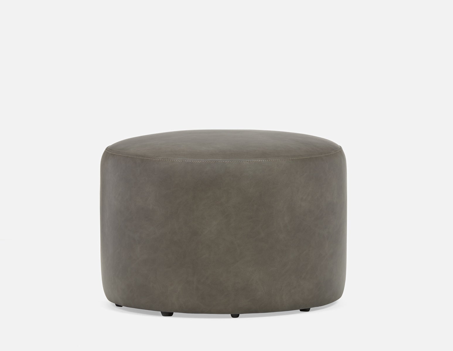 VASTO - leatherette ottoman - Grey