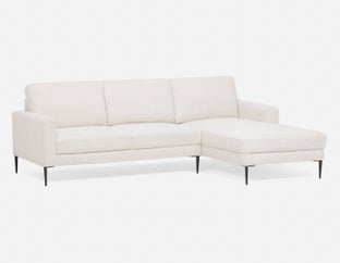 TERESA - modern right-facing sectional sofa - Cream