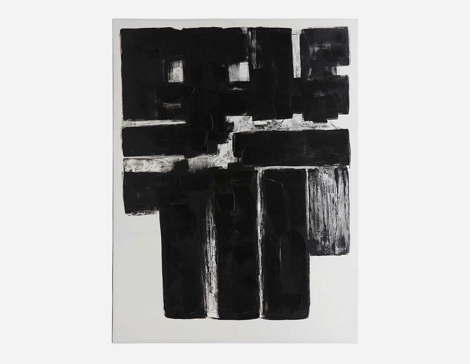 MK016 - hand-painted painting 150 cm x 200 cm - Black/White