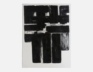 MK016 - hand-painted painting 150 cm x 200 cm - Black/White