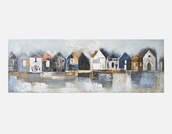 2449S1 - hand-painted wall art 150cm x 50cm - Multi