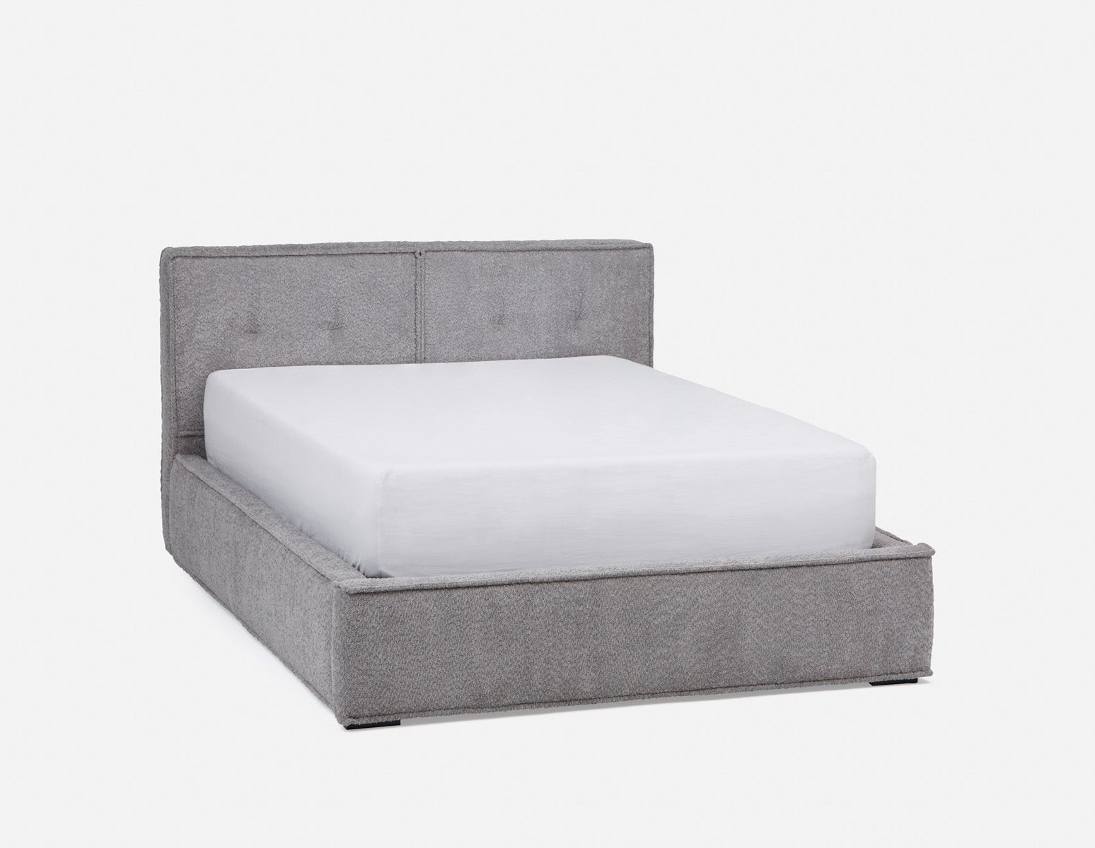 TONYA - lit double avec rangement - Gris