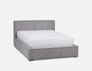 TONYA - lit double avec rangement - Gris