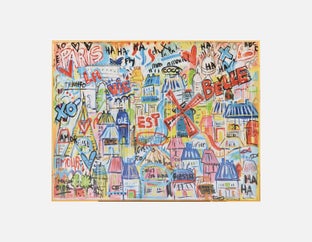 CITY CDG - œuvre en boîte acryliquee 85 x 110 cm - Multi