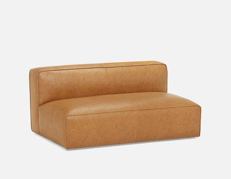 MONTE - 100% leather classic loveseat sofa - Caramel